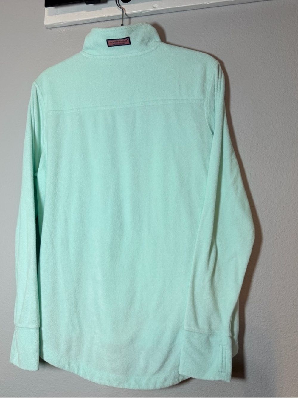 Vineyard Vines Women's Dreamcloth 1/4 Zip Shep Shirt Medium Mint Green - Picture 7 of 10